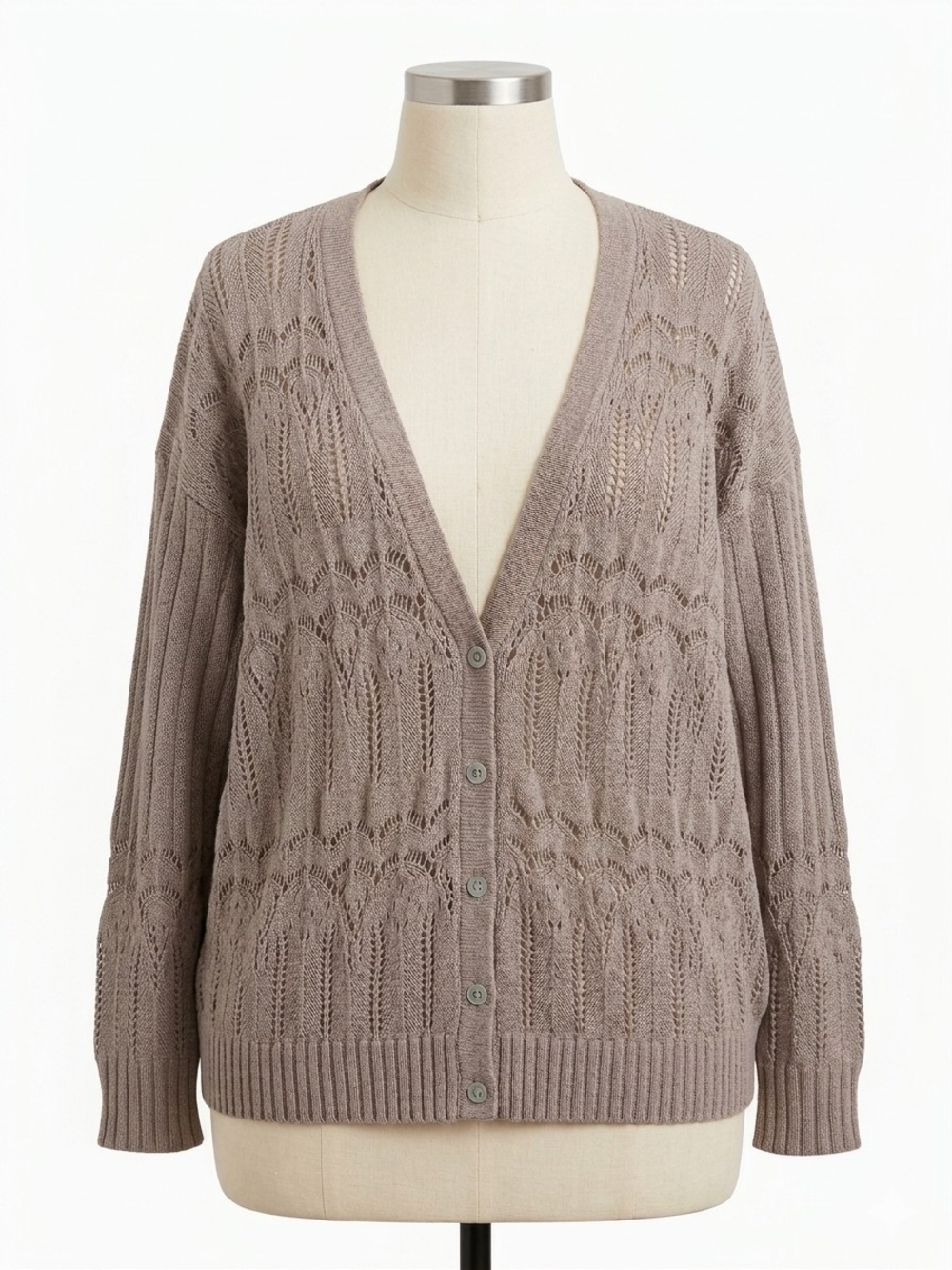 Torrid Open Stitch Pointelle Knit Button Front Cardigan Size 3 (22/24)